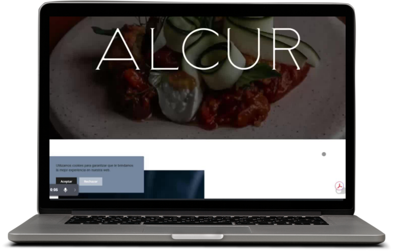 Mockup version escritorio de Grupo Alcur